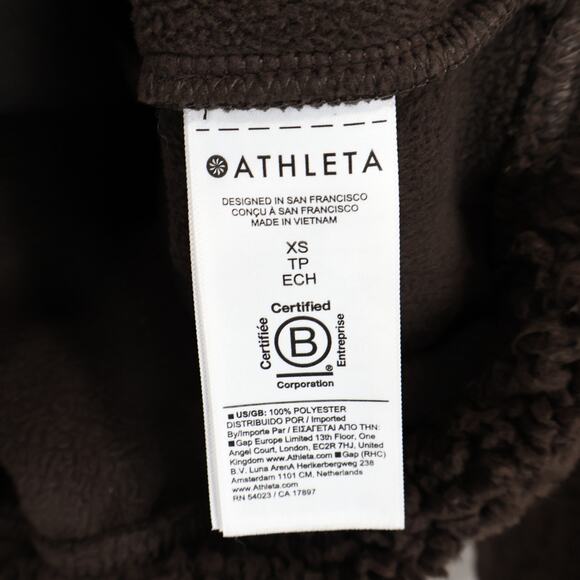 NWT Athleta Cloud Fleece 1/2 Zip Sweatshirt Jacket Pockets Truffle Brown Size XS - Picture 9 of 10